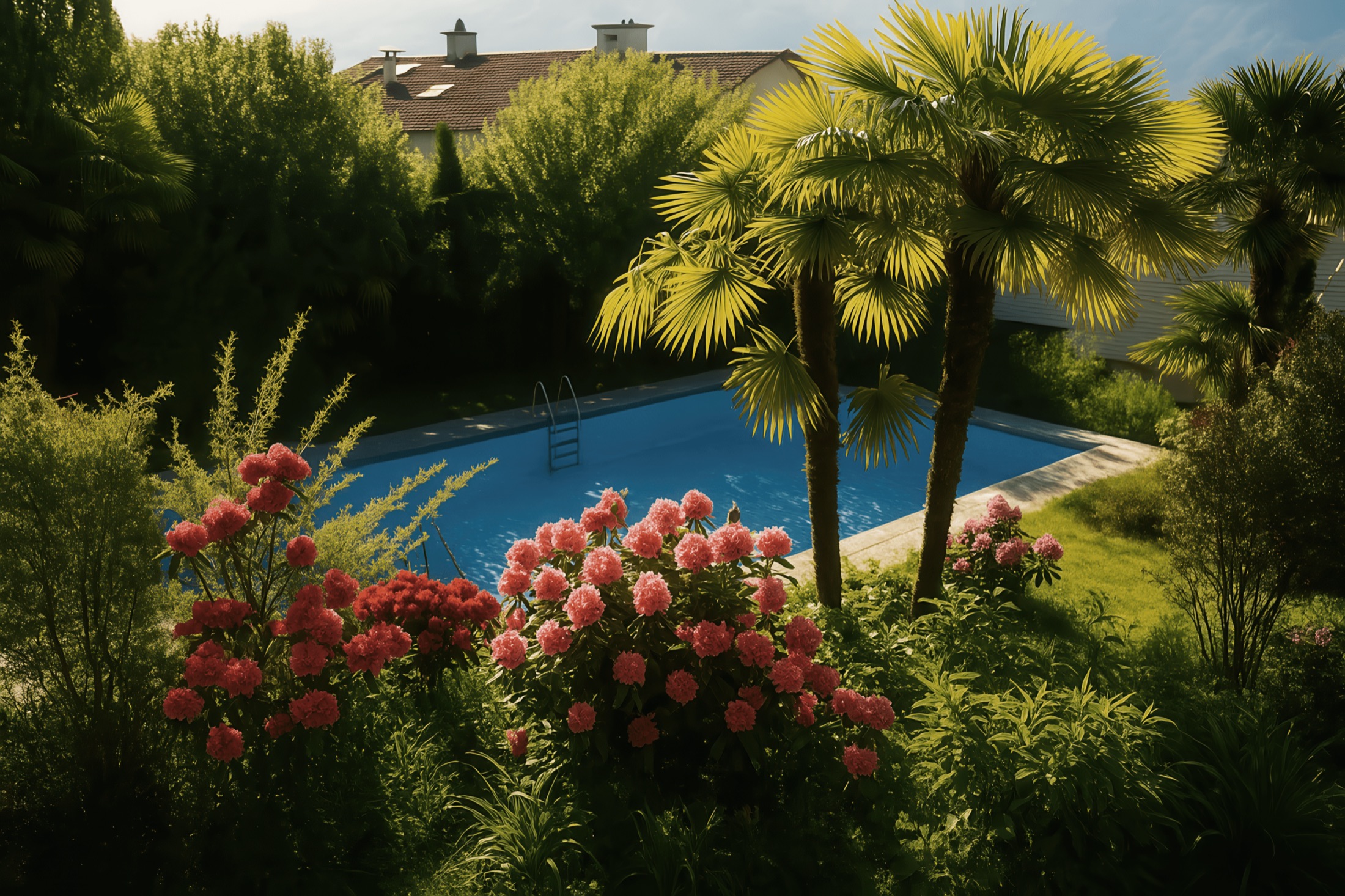 La piscina tra il verde
